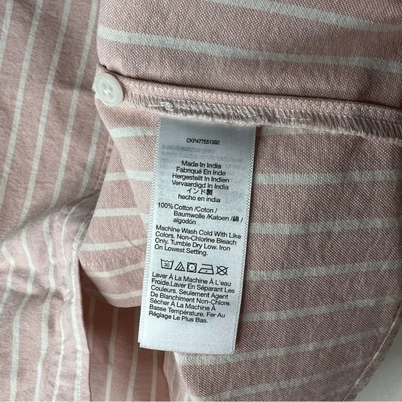 Madewell Pink Striped Button Down Shirt - Picture 4 of 4
